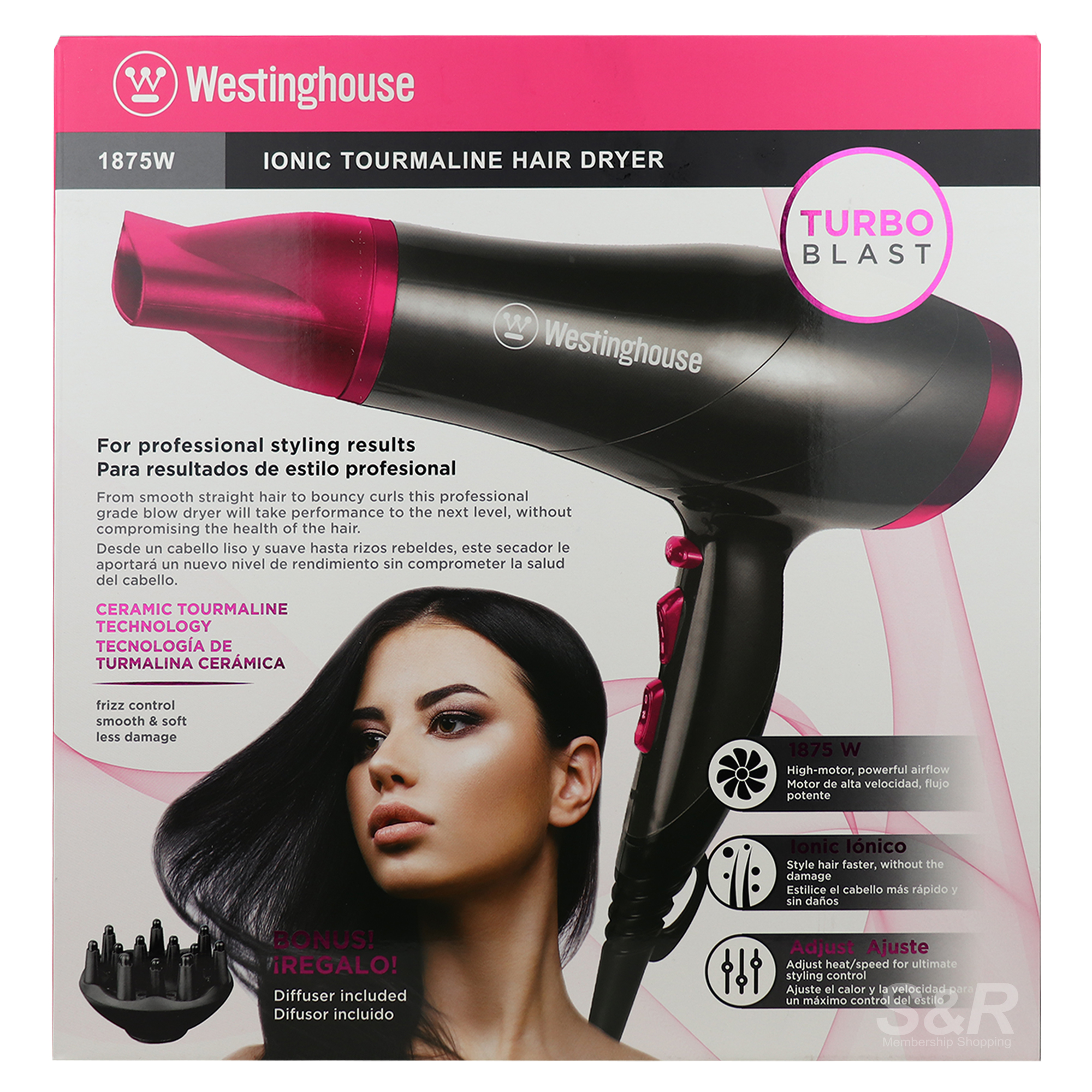 Westinghouse Ionic Tourmaline Hair Dryer WH1125